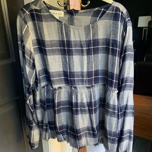 NWT Cloth & Stone peplum flannel
